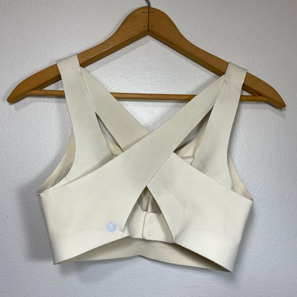 Lululemon Enlite Bra 32C Cream White Crisscross Back - Picture 2 of 8